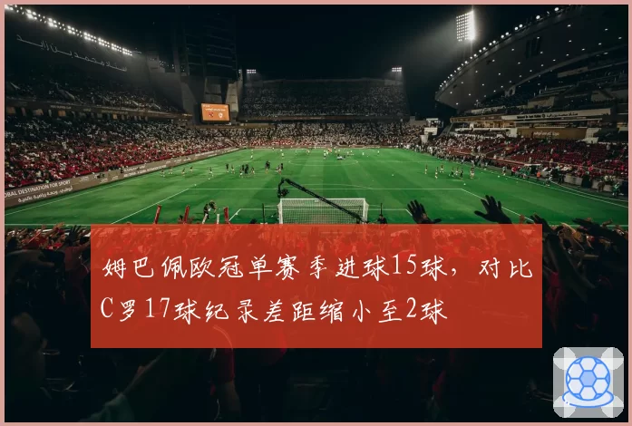姆巴佩欧冠单赛季进球15球，对比C罗17球纪录差距缩小至2球